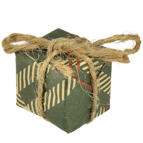 Artículo Mini set de cajas de regalo de papel, rojo-verde-natural, 2,5x3 cm 18 piezas - Decoración navideña