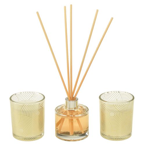 Artículo Set de regalo con velas aromáticas en vaso con aroma a vainilla