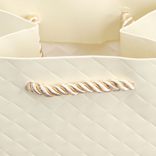 Artículo Bolsa regalo para botellas papel crema 12×9×36cm 1ud