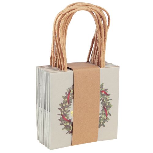 Artículo Bolsa de regalo con asas bolsa regalo gris 12×12cm 8uds