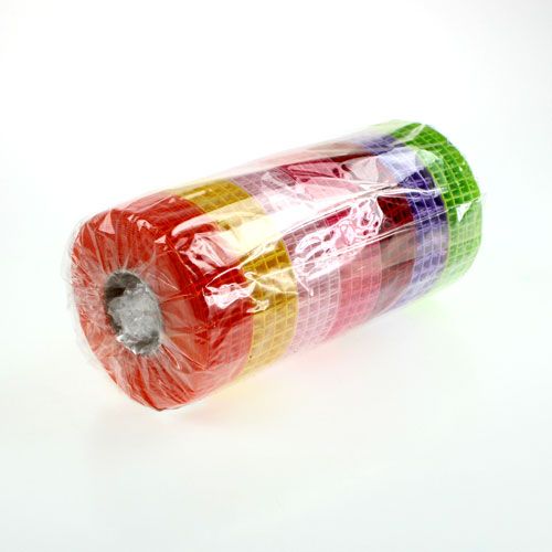 Floristik24 Cinta cuadriculada 3cm x 10m colorido 7uds