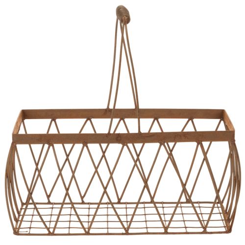 Cesta de alambre, metal, aspecto oxidado, 28x13,5x14 cm, 2 piezas | Floristik24.es