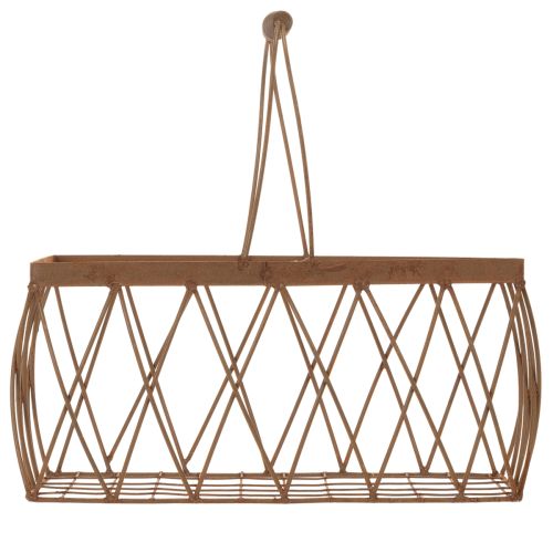 Cesta de alambre, metal, aspecto oxidado, 28x13,5x14 cm, 2 piezas | Floristik24.es