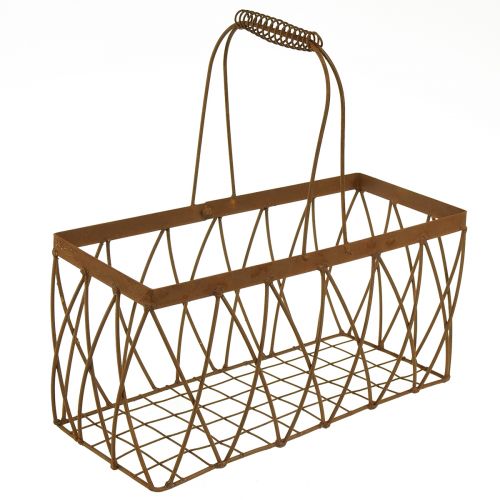 Artículo Cesta de malla cesta de metal aspecto óxido 28x13,5x14cm 2ud