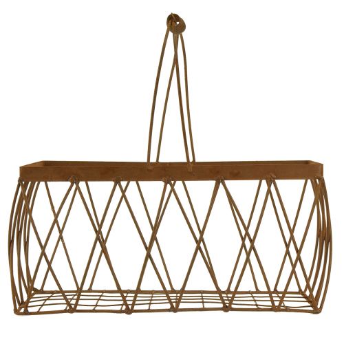 Artículo Cesta de malla cesta de metal aspecto óxido 28x13,5x14cm 2ud