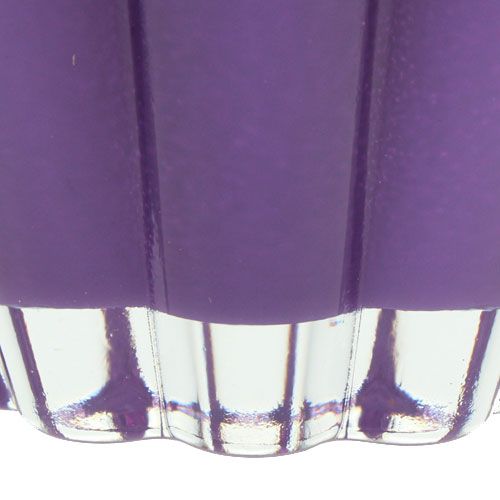 Floristik24 Jarrón de cristal "Bloom" violeta Ø14cm H17cm