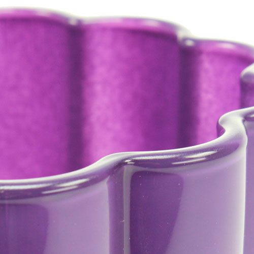 Floristik24 Jarrón de cristal "Bloom" violeta Ø14cm H17cm