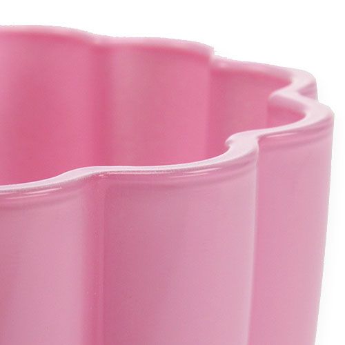 Floristik24 Florero de vidrio "Bloom" rosa Ø14cm H17cm