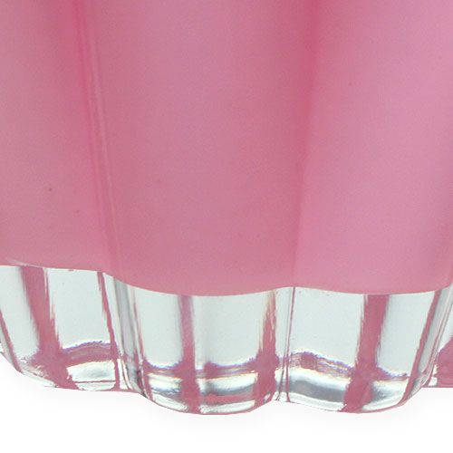 Floristik24 Florero de vidrio "Bloom" rosa Ø14cm H17cm