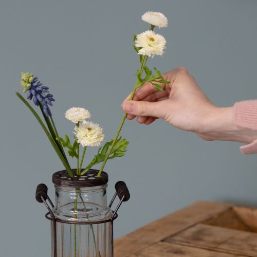 Artículo Botella de vidrio en cesta de metal, ideal para acentos decorativos en la sala de estar, 20cm