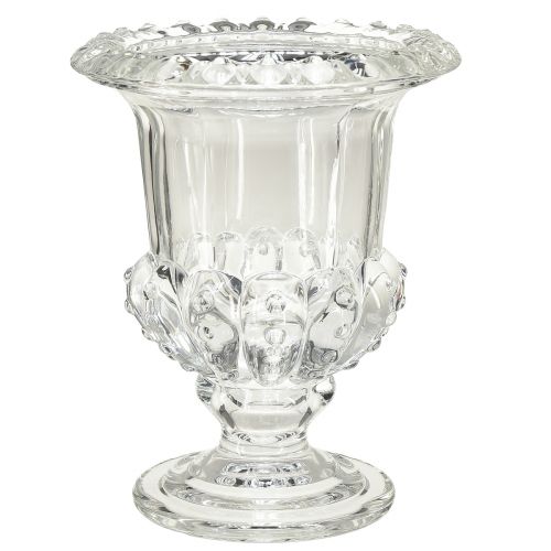 Artículo Jarrón de cristal vintage con diseño de copa – transparente, 16x20 cm – elegante decoración de mesa
