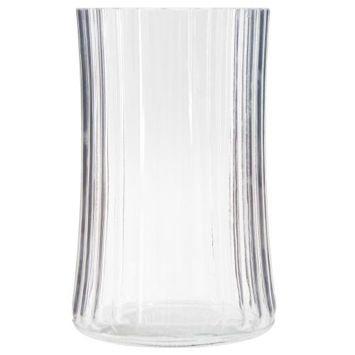 Artículo Jarrones de vidrio jarrones decorativos decoración con ranuras transparentes Ø12cm H19cm 2ud