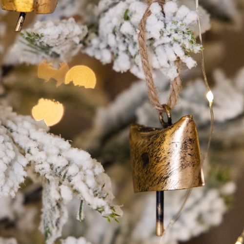 Artículo Campanas adornos para árbol de Navidad metal vintage dorado 5 cm 8 piezas