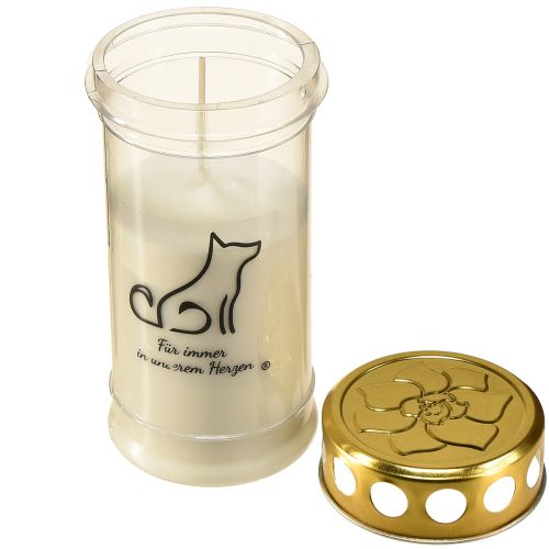 Artículo Vela para tumba de perro con luz para animales blanca Ø7cm H16,5cm