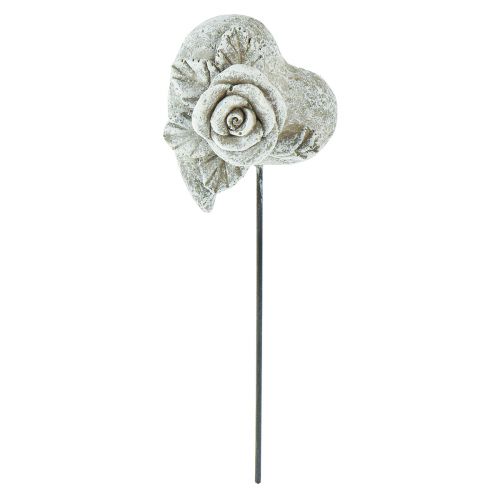 Artículo Tapón para tumba corazón tapón conmemorativo rosa piedra fundida 5,5 cm 6 piezas