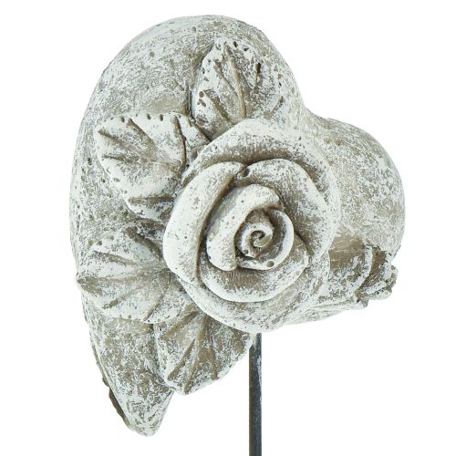 Artículo Tapón para tumba corazón tapón conmemorativo rosa piedra fundida 5,5 cm 6 piezas