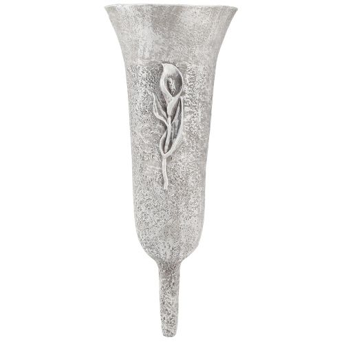 Artículo Jarrón para tumba jarrón gris para pegar con motivo de cala Al. 32,5 cm