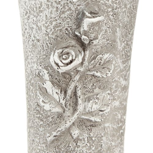 Artículo Florero funerario Gris Florero puntiagudo con rosas A26cm 2pzs