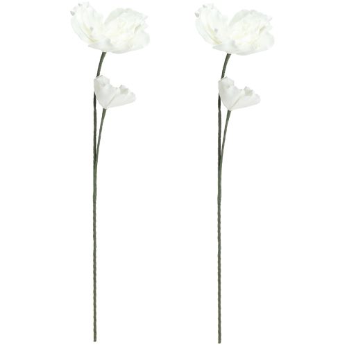 Artículo Flores de espuma grandes Flores artificiales de espuma blancas 85 cm 2 piezas