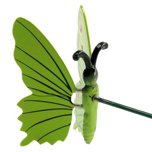 Floristik24 Mariposa en el palo 17cm verde