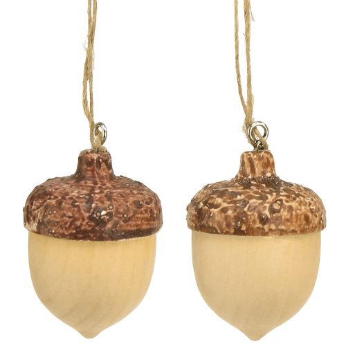 Bellota para decoración colgante otoño natural/marrón 5,3x3,5cm 12 piezas