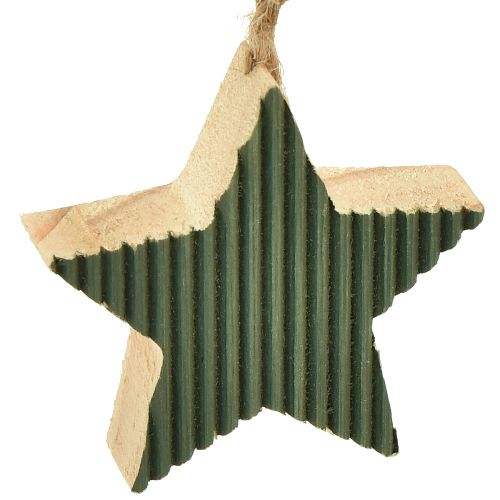 Artículo Juego de colgantes de madera para árbol de Navidad, corazón-árbol-estrella, verde menta-blanco, 4,5 cm, 9 piezas - Decoración navideña