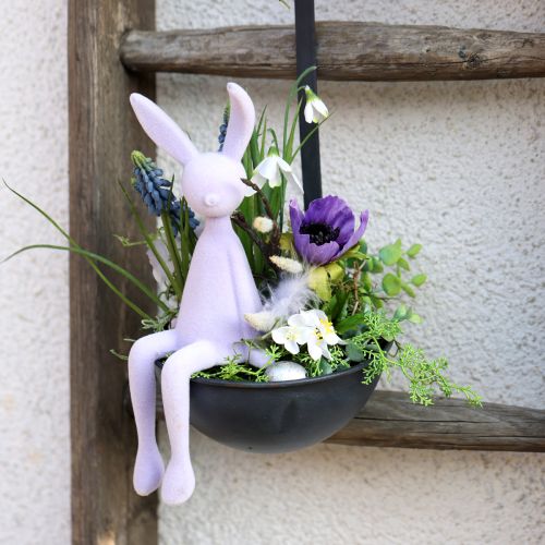 Artículo Taburete con borde de conejito de Pascua flocado morado y lila – 2.ª opción – 28 cm 3 piezas