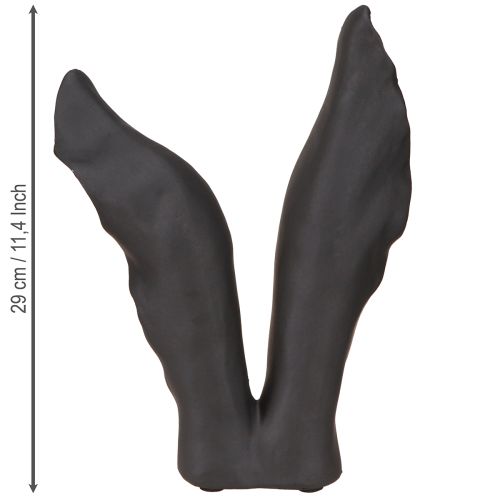 Floristik24 Decoración de orejas de conejo Conejo de Pascua en color negro 20 cm x 7,5 cm x 29 cm
