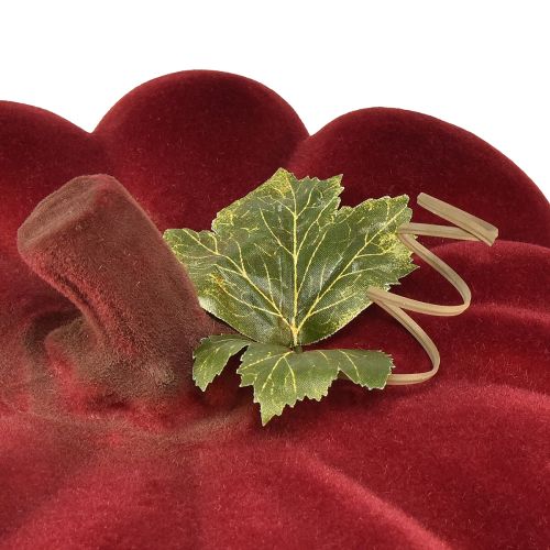 Artículo Calabaza decorativa otoñal flocada en rojo burdeos - decoración de calabaza para un ambiente otoñal único 32 cm