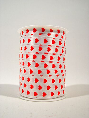 Floristik24 Cinta corazón blanco/rojo 10mm Simpatia 250m