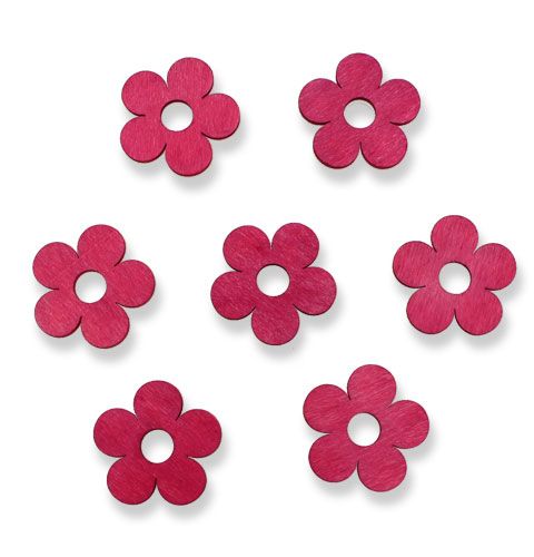 Flores de madera Ø4cm rosa 72 piezas