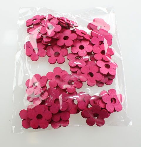 Flores de madera Ø4cm rosa 72 piezas | Floristik24.es