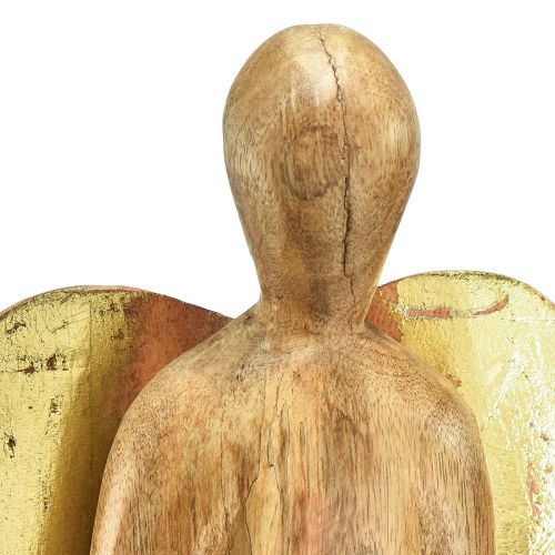 Floristik24 Ángel de madera figura de madera ángel decoración oro natural 17×9×60cm
