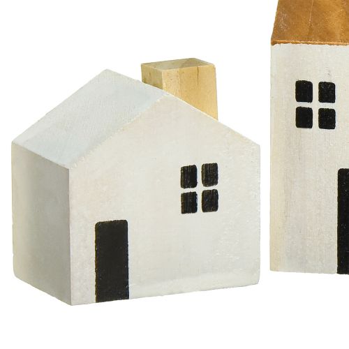 Floristik24 Casa de madera casas decorativas madera blanco marrón 4,5-8cm 4 piezas