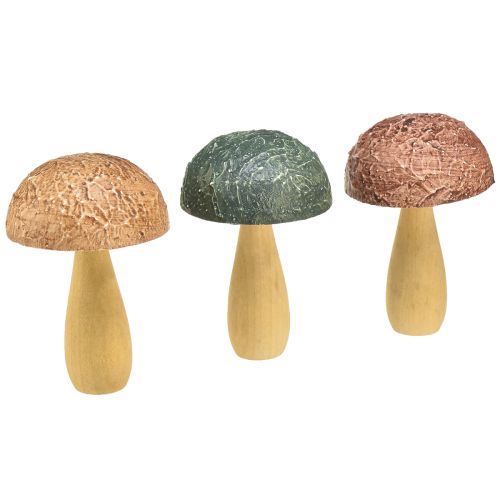 Artículo Setas de madera setas decorativas decoración otoñal madera surtida 11×7,5cm 3ud
