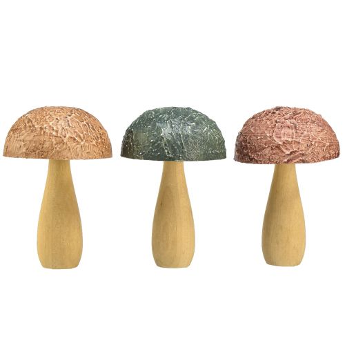 Artículo Setas de madera setas decorativas decoración otoñal madera surtida 11×7,5cm 3ud