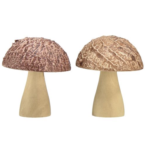 Artículo Setas de madera setas decorativas decoración de mesa otoño marrón natural 5×6cm 8 piezas