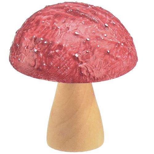 Setas de madera setas decorativas decoración de mesa otoño rojo natural 5×6cm 9ud