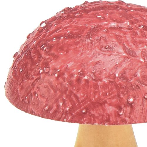 Artículo Setas de madera setas decorativas decoración de mesa otoño rojo natural 5×6cm 9ud