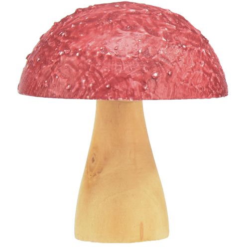 Artículo Setas de madera setas decorativas decoración de mesa otoño rojo natural 5×6cm 9ud