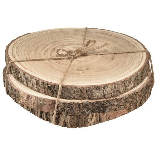 Artículo Discos de madera disco de árbol Paulownia natural Ø26-28cm 3uds