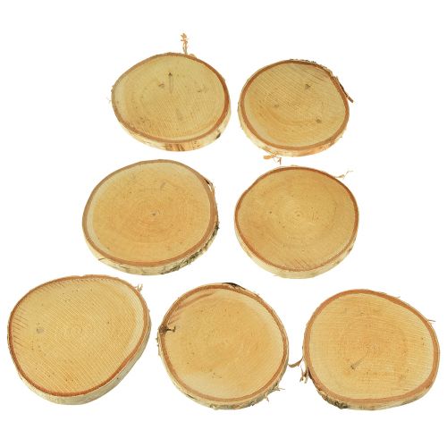 Artículo Discos de madera con corteza Disco de Abedul natural Ø9-10cm 7uds