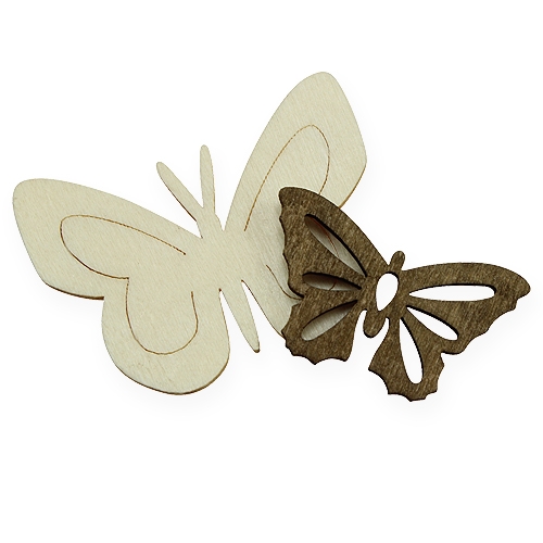 Floristik24 Mariposas de madera naturaleza 4cm 72uds