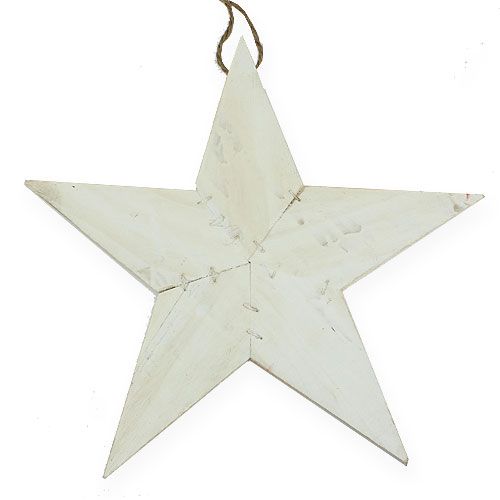 Floristik24 Estrella de madera para colgar 26,5cm blanco 1p