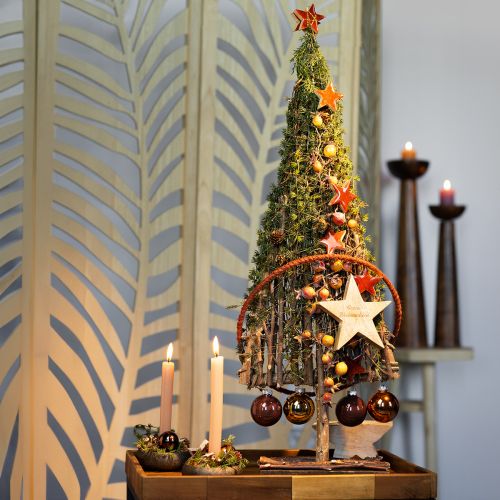 Artículo Estrellas de madera estrellas decorativas decoración dispersa roja efecto brillante Ø5cm 12 piezas