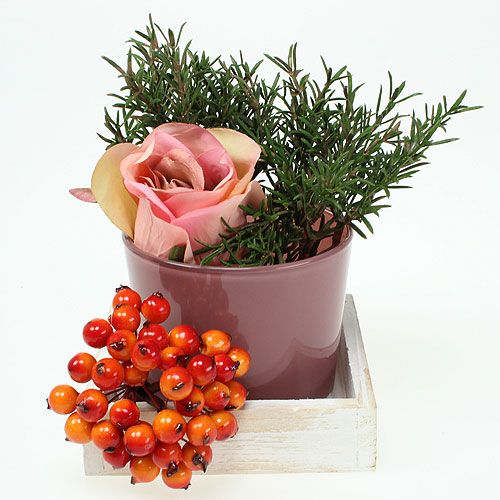 Floristik24 Mini bandeja de madera blanca 12cm x 12cm x 3cm