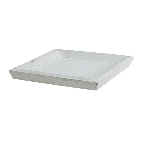 Floristik24 Bandeja de madera blanca 30cmx30cm