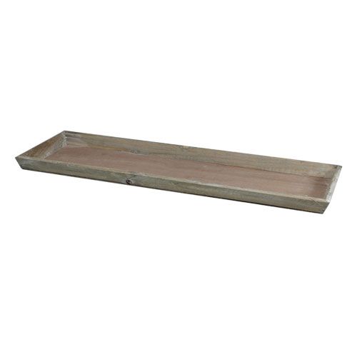 Floristik24 Bandeja de madera gris 57cm x 17cm