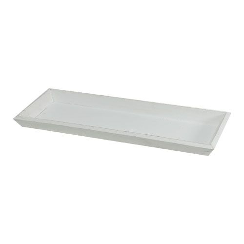 Floristik24 Bandeja de madera blanca 39cm x 15cm