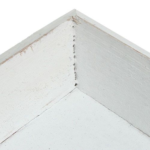 Floristik24 Bandeja de madera blanca 39cm x 15cm